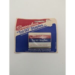 NOS Vintage Swingline Tot 50 Staples 1000 count Chisel Pointed Made USA Office